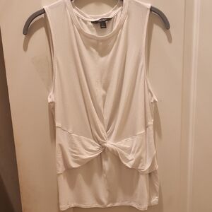 Simply Vera Vera Wang  Large White Twist Detail Tank Top